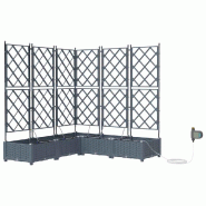 Helloshop26 - Lot de 5 cache-pots jardin moderne minimaliste extérieur 120 x 120 x 126 cm en acier gris clair 02_0058599 - gris acier 3000240678684