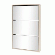Helloshop26 - Meuble à chaussures 3 étagères miroir 63 x 17 x 102,5 cm Chêne marron 02_0043384 - 3000218770242 Helloshop26 - Meuble à chaussures 3 étagères miroir 63 x 17 x 102,5 cm Chêne marron 02_0043384 - 3000218770242