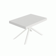 Itamoby Table Extensible Niket 120/380X90 Cm En Frêne Blanc Avec Pieds Blancs - blanc multi-matériau VE0120380NIKE-BF-BI