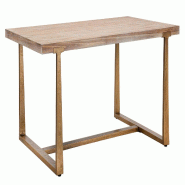 Mauro Ferretti Table Ankara Moderne 150 X 90 X 78 Cm En Mdf Et Métal Marron Et Doré - Design Rectangulaire Aux Lignes Épurées - Structure Robuste Mauro Ferretti Table Ankara Moderne 150 X 90 X 78 Cm En Mdf Et Métal Marron Et Doré - Design Rectangulaire Aux Lignes Épurées - Structure Robuste