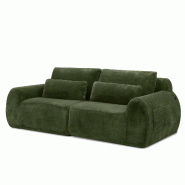 Merax Canapé 2 places avec port de chargement USB et poche latérale, mousse haute résilience, velours, vert - vert W3358S00083