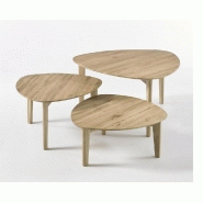 SET DE 3 TABLES BASSES COLMAR EN CHÊNE NOUEUX MASSIF