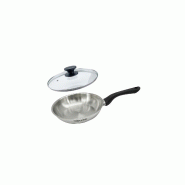 Set poêle 20 cm en inox et couvercle verre Fackelmann Geneva - Acier inoxydable 18/10 3176239944150