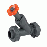 Vanne à siège incliné PVC - mâles à coller - EPDM+PE - D 016 PN 16
