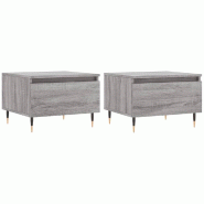 VidaXL Tables basses 2 pcs sonoma gris 50x46x35 cm bois d'ingénierie Modèle Nova Moderne - 830857