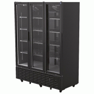 Vitrine réfrigérée murale noire 3 portes vitrées température +1/+9°c - PBFD0025