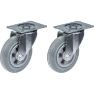 160mm 6" roulettes pivotantes en caoutchouc gris capacité 270kg, jeu de 2 160mm 6" roulettes pivotantes en caoutchouc gris capacité 270kg, jeu de 2