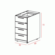 Caisson hauteur bureau pour Banque d'accueil Vogue Caisson hauteur bureau pour Banque d'accueil Vogue