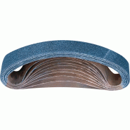 Bande abrasive L. 520 mm l. 12 mm granulation 80 pour acier inoxydable corindon zirconien PROMAT Bande abrasive L. 520 mm l. 12 mm granulation 80 pour acier inoxydable corindon zirconien PROMAT