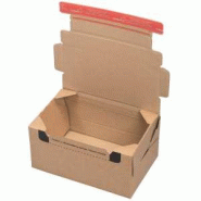 Boîte carton brun avec fermeture adhésive aller-retour 28,2x19,1x14cm - par 10