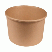Bol Salade Kraft Rond NOVABOWL - Capacité : 1200ml - SPECIAL RESTAURATION - Éco-conçu Certifié Loi AGEC- Haute Résistance & micro-ondable - Lot d