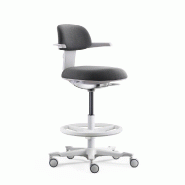 Chaise de travail / chaise de comptoir TOP WORK 40 W Assise en tissu / dossier en tissu gris foncé hjh OFFICE - gris polyester 800302 Chaise de travail / chaise de comptoir TOP WORK 40 W Assise en tissu / dossier en tissu gris foncé hjh OFFICE - gris polyester 800302