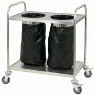 Chariot en inox porte poubelle - CASSELIN Chariot en inox porte poubelle - CASSELIN