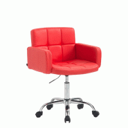 CLP Chaise de travail Los Angeles similicuir Rouge - rouge polyester 152154805