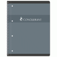 CONQUERANT Lot de 20 Cahier Sept reliure intégrale A4+, 160p./80 feuilles détachables 70g/m², quadrillé 5x5, coloris gris - 3020120186238