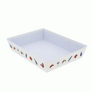 Corbeille carton rectangle "Hexagone" 36x27x7cm - par 30