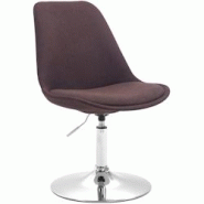 Décoshop26 - Chaise de salle à manger x1 pivotante hauteur réglable en tissu marron et pied trompette en métal chromé 10_0003785 - marron 3000251 Décoshop26 - Chaise de salle à manger x1 pivotante hauteur réglable en tissu marron et pied trompette en métal chromé 10_0003785 - marron 3000251