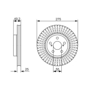 Disque de frein Bosch 0986479619 - ventilé - 5 trous - boîte de 2 disques - pour montage avant Disque de frein Bosch 0986479619 - ventilé - 5 trous - boîte de 2 disques - pour montage avant