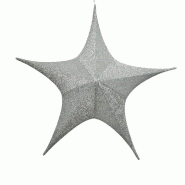 Etoile à suspendre polyester argent Ø80cm