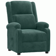 Fauteuil inclinable vert foncé velours Modèle Nervoriax - 342401