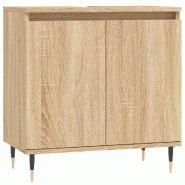 Helloshop26 - Armoire de salle de bain avec pieds en fer grand rangement 58 x 33 x 60 cm style industriel en bois d'ingénierie chêne 02_0049016 - Bo