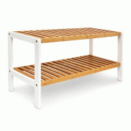 Helloshop26 - Étagère à chaussures moderne 2 étages 80 x 30 x 60 cm design scandinave finition mate en bambou naturel 13_0005124 - Bambou 30002424