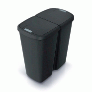 Keden - Compacta Q duo Poubelle 45L avec 2 Couvercles Indépendants de couleur Noire - noir plastique ZA5481