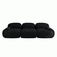 Merax canapé modulable en corde 3 places, canapé nuage sans cadre, près du sol avec assise profonde, doux et confortable, antidérapant, noir - noi