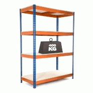 Mr005  étagères / rayonnage de charge lourdes bleu et orange 4 niveaux 1800mm h x 1200mm l x 450mm p