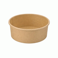 Nvase ECOLOMIQUE - 50 Pcs - Saladier en carton kraft "Buckaty" - 1500 ml, Ø18,6 cm, Hauteur: 6,6 cm - marron en carton NVS210PC1502K