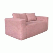 Oviala Business Oviala Canapé 2 places en tissu côtelé avec coussins rose - rose textile 114171 Oviala Business Oviala Canapé 2 places en tissu côtelé avec coussins rose - rose textile 114171