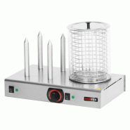 RM GASTRO Hot dog 4 plots avec un panier avec manchon en verre REDFOX - HD 04 NK - REDFOX - 0615402453783