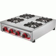 Romux® Cuisinière à Gaz 4 Feux 90x85 cm de Table en Acier Inoxydable avec Régulateur de Flamme et Thermocouple | Réchaud à Gaz Butane - 8436604197228