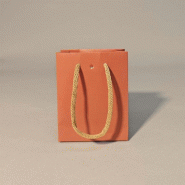 Sac luxe terracotta poignées papier blanc 11x6x14 cm - par 12