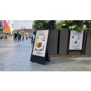 Stop trottoir sur batterie Borne d'affichage extérieure LED Portable et certifié IP65 43 pouces