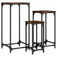 Tables d’appoint gigognes 3 pcs chêne fumé bois d'ingénierie Modèle Atlas Master Signature - 838940