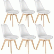 TecTake GmbH tectake Lot 6 chaises salle à manger style scandinave forme ergonomique blanc - 406098 - blanc plastique polypropylène 406098 TecTake GmbH tectake Lot 6 chaises salle à manger style scandinave forme ergonomique blanc - 406098 - blanc plastique polypropylène 406098