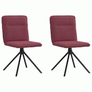 VidaXL Chaises à Manger Lot De 2 Rouge Bordeaux Tissu - rouge 4101235 VidaXL Chaises à Manger Lot De 2 Rouge Bordeaux Tissu - rouge 4101235