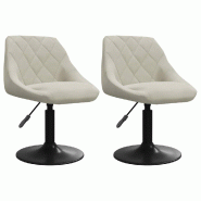 VidaXL Chaises pivotantes à manger lot de 2 Crème Velours Modèle Prestige - 335326