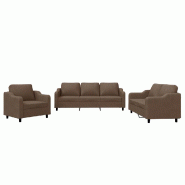 VidaXL Ensemble de canapés 3 pcs avec coussins Marron Tissu Modèle Sirius Riviera Plus - 3201773