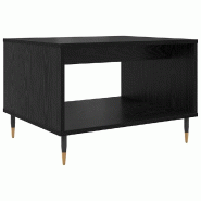 VidaXL Table basse Chêne noir 60 x 50 x 40 cm Bois d'ingénierie Modèle Polaris Élégance Plus - 879608