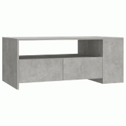 VidaXL Table basse gris béton 102x55x42 cm bois d'ingénierie Modèle Majesté Plus - 810921