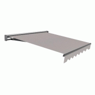 WASABI Store banne manuel 4x2,5m Gris Polyester – Structure Semi-Coffre Aluminium Anthracite Plus - Toile Protection Solaire - gris polyester BTK425