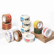 Adhésif personnalisable PVC solvant transparent x144 rouleaux impr.2 col 50x100m