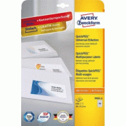 AVERY 650 étiquettes multi-usages blanches, format 38 x 21,2 mm (10 feuilles A4 / cdt) - blanc 3666-10