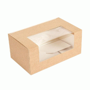 Boîte pâtissière avec fenêtre The Pack carton nano micro 18x11x8cm - par 400