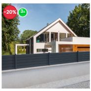 Claustra - clôture en aluminium - portail alu moins cher - 5 lisses