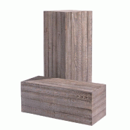 Colonnes Héritage 39x39x100cm et 32x32x80cm - Set de 2 - Pin massif, Gris
