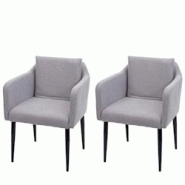 Décoshop26 - 2x chaises de salle à manger cuisineen tissu gris pieds en métal design moderne 04_0000419 - gris 3000253798980 Décoshop26 - 2x chaises de salle à manger cuisineen tissu gris pieds en métal design moderne 04_0000419 - gris 3000253798980