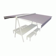 Ensemble duo et bancs 8 places Alia Plein Air (Blanc - Gris Clair F077) - aluminium RETTAB8P-BANC-9010-F077-TE2 Ensemble duo et bancs 8 places Alia Plein Air (Blanc - Gris Clair F077) - aluminium RETTAB8P-BANC-9010-F077-TE2